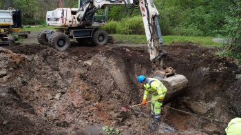 Riss Wassertransportleitung Meerwiesertalweg